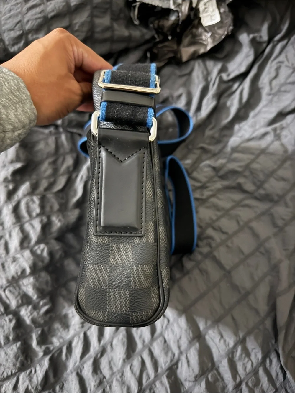 Louis Vuitton Damier Graphite Dayton PM Messenger Bag with Blue Trim